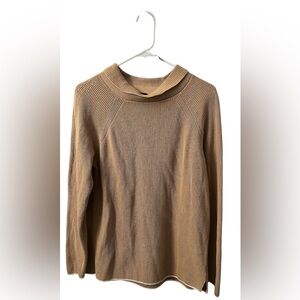 Talbots Camel Ribbed Knit Pullover Sweater - Cozy Fall Essential, Size M